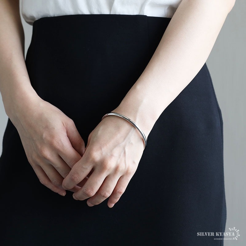 ステンレス シンプルバングル 幅4mm [b732] | お洒落なレディース
