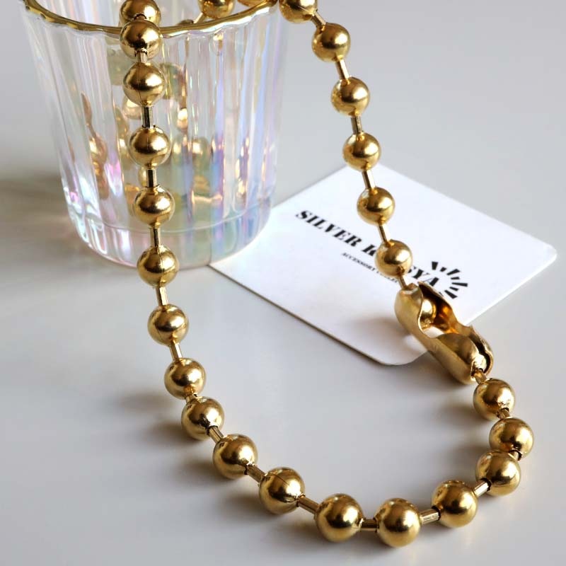 ボールチェーンネックレス 8mm/G [n453-8mm-g] | ネックレスチェーン