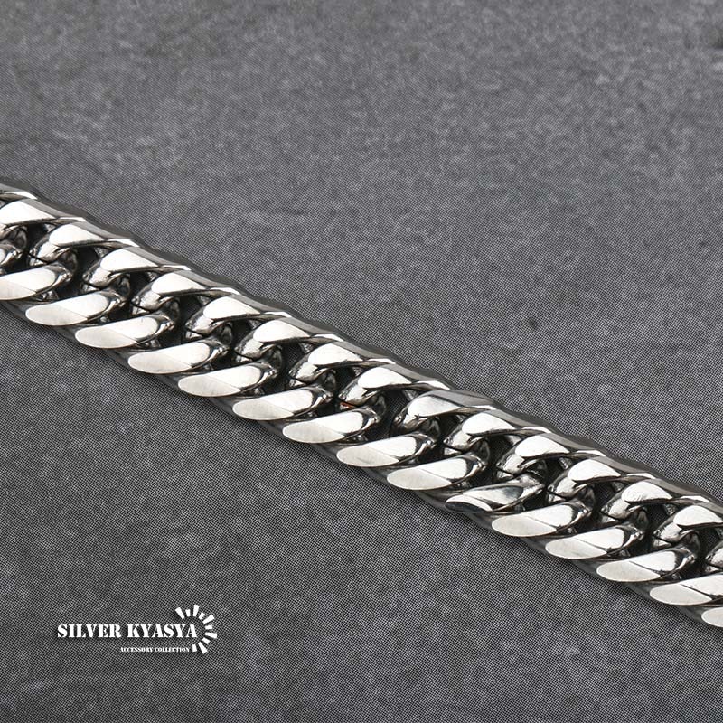 【シルバー製】喜平チェーン　ネックレス　7mm幅 幅7mm STAINLESS STEEL 喜平チェーンネックレス 6面カット シルバー