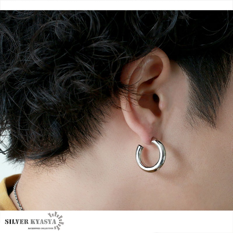 シルバー925 silver チューブフープピアス/軽研磨仕上げ シルバー925 silver チューブフープピアス/軽研磨仕上げ | envy