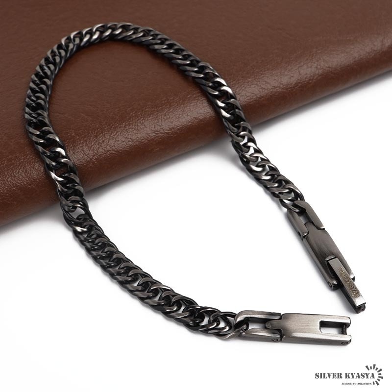 純チタン製 ダブル喜平ブレスレット [b907-5mm-as] | ブレスレット