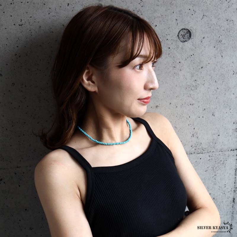 ターコイズ 細身 ビーズネックレス [n1262] | ネックレス | SILVER KYASYA