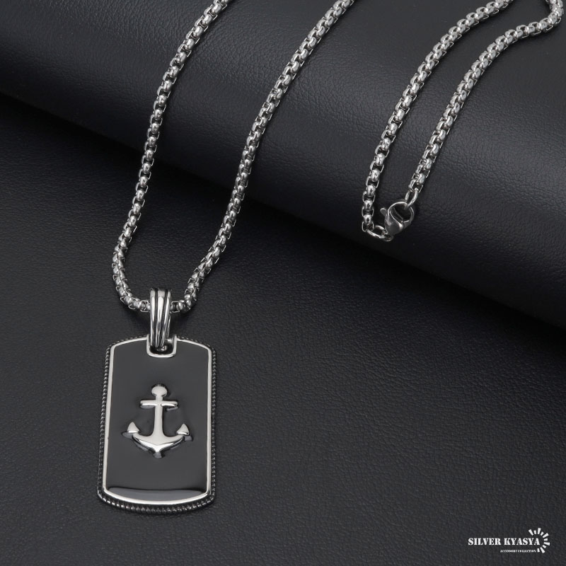 ステンレス ドッグタグネックレス シルバー [n829-silver