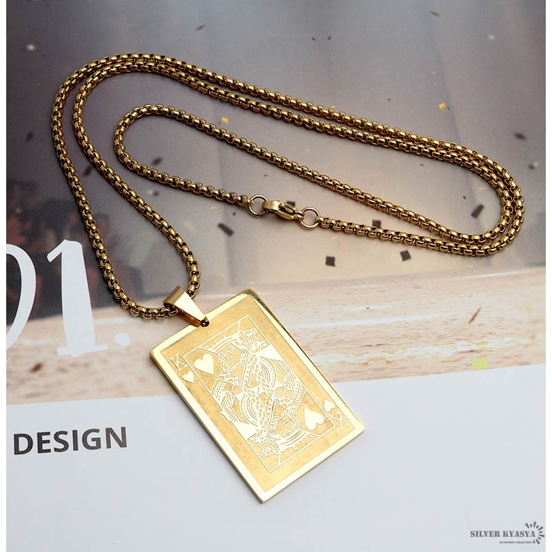 ステンレス トランプネックレス [n358-gold] | ネックレス,ステンレス