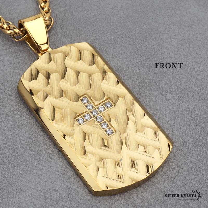 ステンレス ドッグタグネックレス [n728-gold] | ネックレス