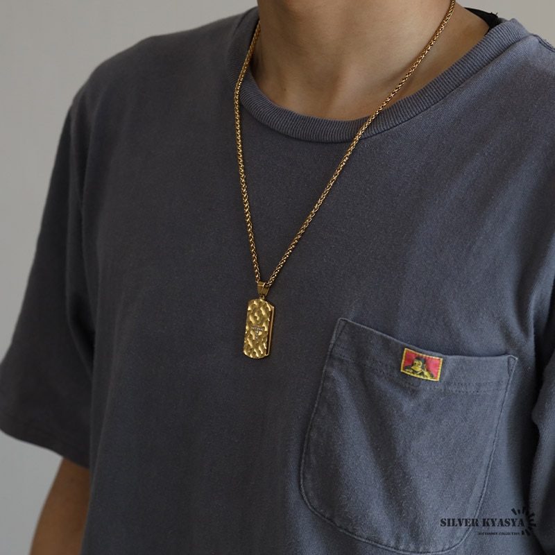 ステンレス ドッグタグネックレス [n728-gold] | ネックレス