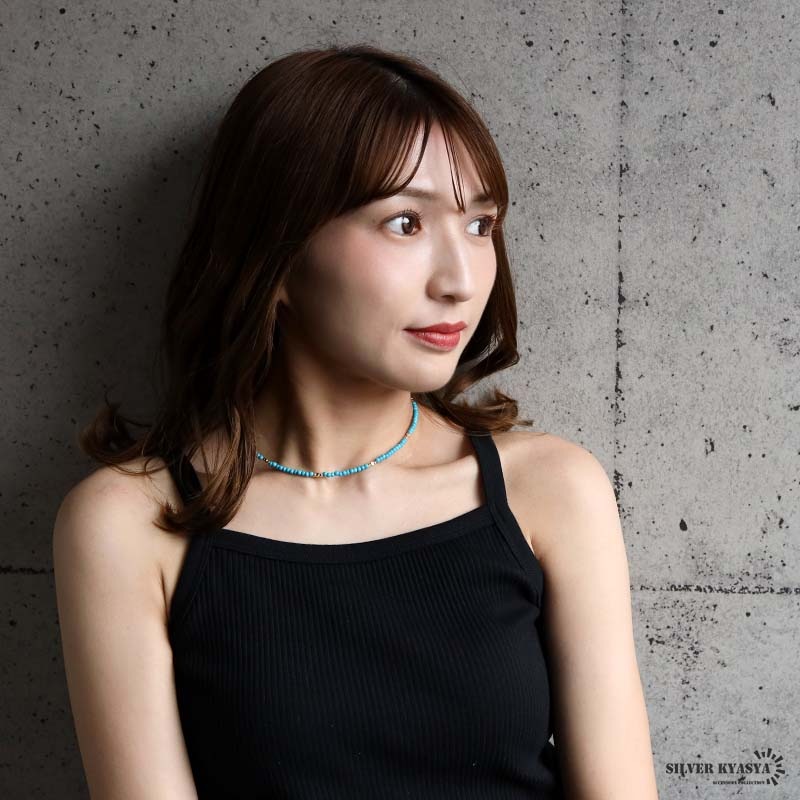 k*a様 TANIA SKEVOS タニアスケボス ビーズネックレス ターコイズ 細身 ビーズネックレス ゴールド [n1264] | ネックレス