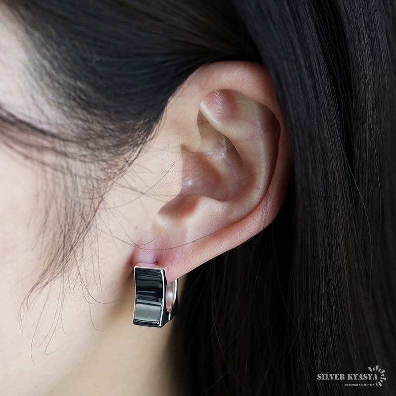 シルバー925 スクエアピアス フープ [ce404] | お洒落なレディース