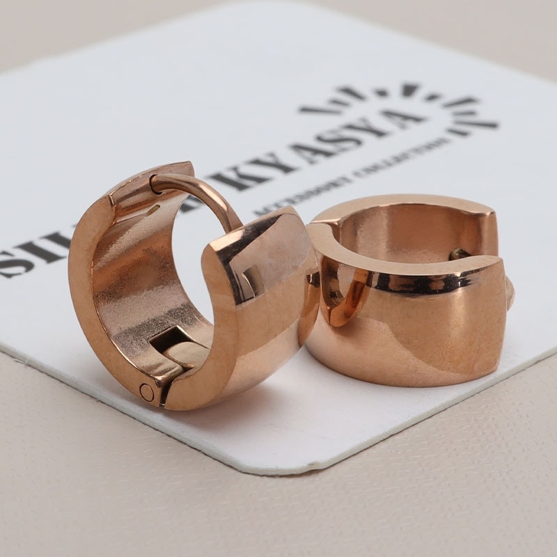 ステンレス フープピアス 太め [e388] | お洒落なレディースアイテム