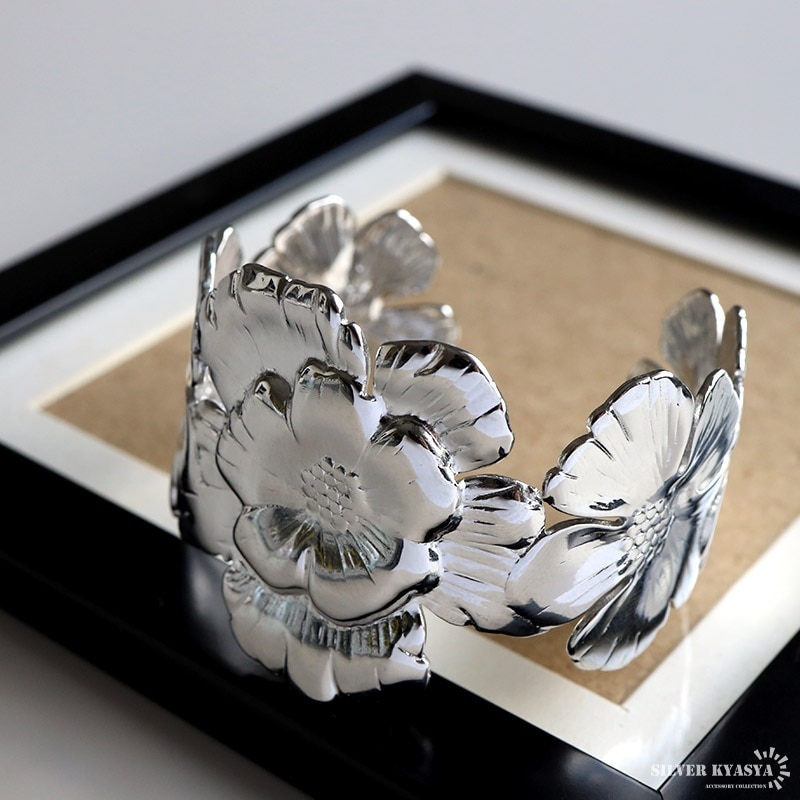 ステンレス 個性的 フラワーバングル [b958] | バングル,ステンレス