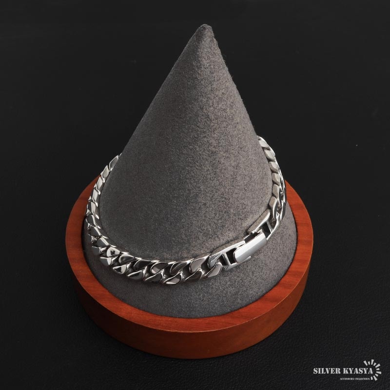 シルバー925 なめらかな喜平チェーンブレスレット 幅8mm [bs294-8mm