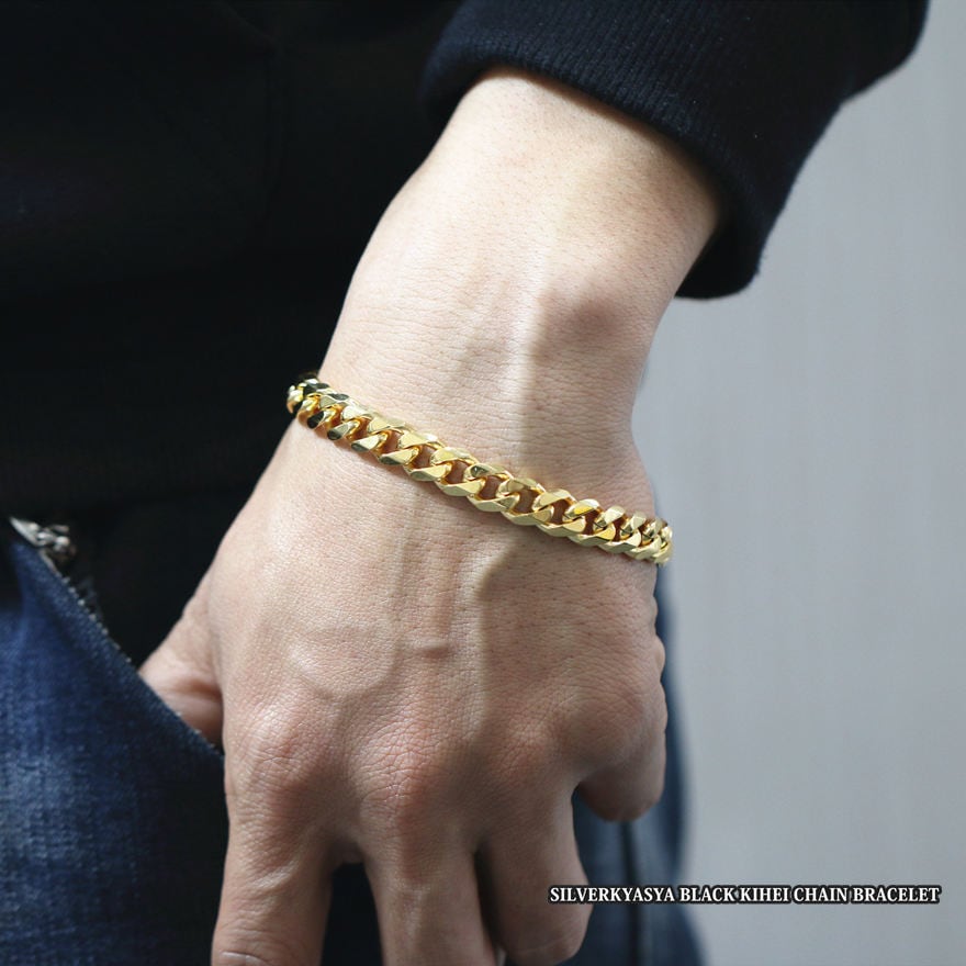 ステンレス喜平ブレスレット幅9mm [b075-9mm-gold] | スタイルで探す