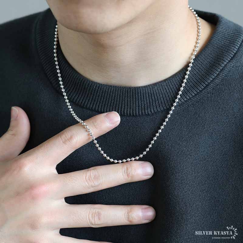 925 ボールチェーンネックレス [cs004] | ネックレスチェーン,シルバー