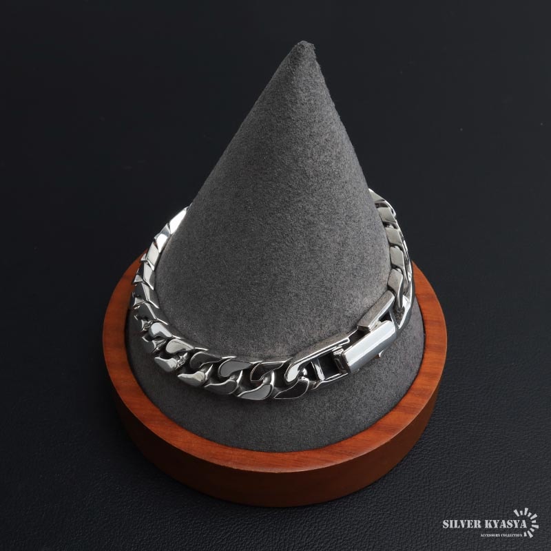 シルバー925 なめらかな喜平チェーンブレスレット 幅10mm [bs294-10mm