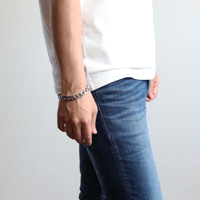 シルバー925 なめらかな喜平チェーンブレスレット 幅12mm [bs294-12mm