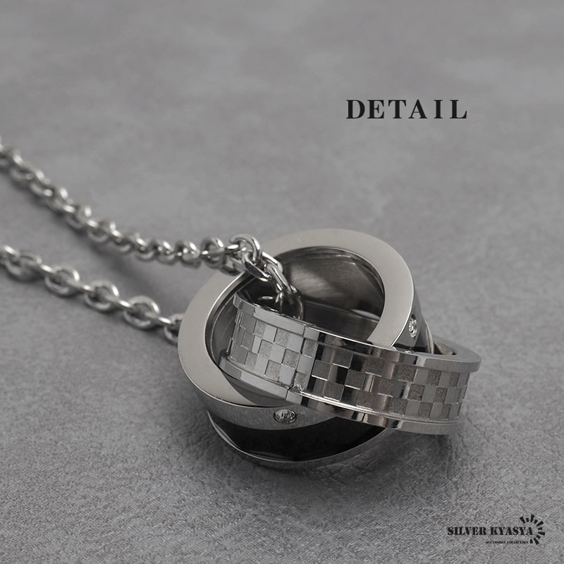 ステンレス ダブルリングネックレス [n757] | ネックレス,ステンレス