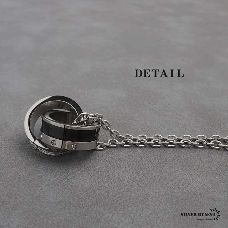 ステンレス ダブルリングネックレス [n757] | ネックレス,ステンレス