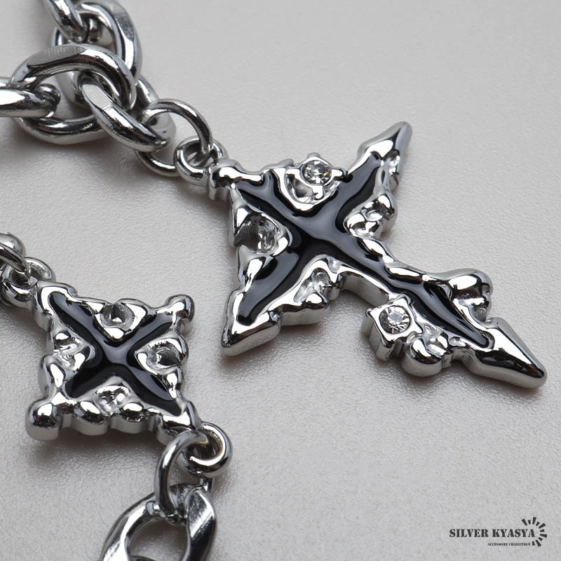 ステンレス 2連ネックレス クロス [n1004] | ネックレス,ステンレス