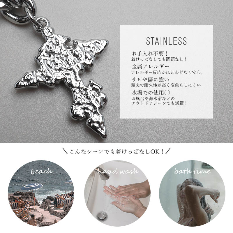 ステンレス 2連ネックレス クロス [n1004] | ネックレス,ステンレス