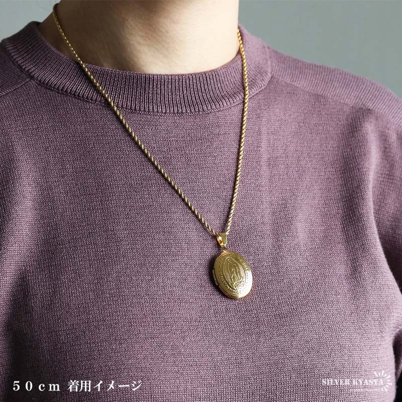 ステンレス ロケットペンダントネックレス マリア 3色 50cm 60cm 