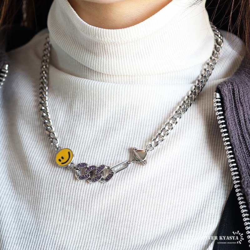 ステンレス ニコちゃんネックレス [n1006] | ネックレス