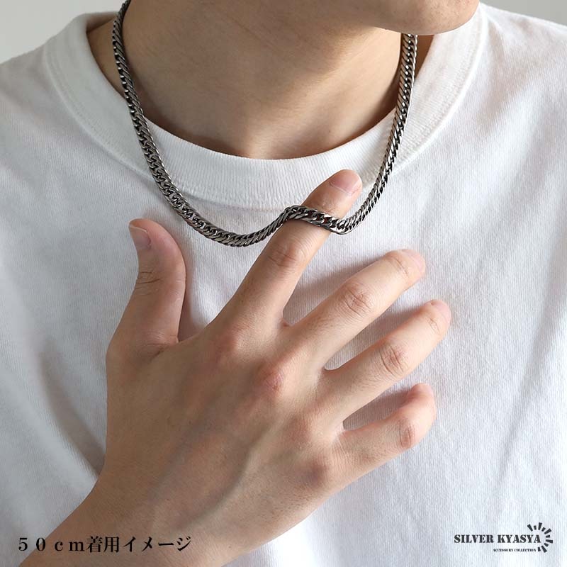 ステンレス 曼荼羅ネックレス ダブル喜平チェーン シルバー