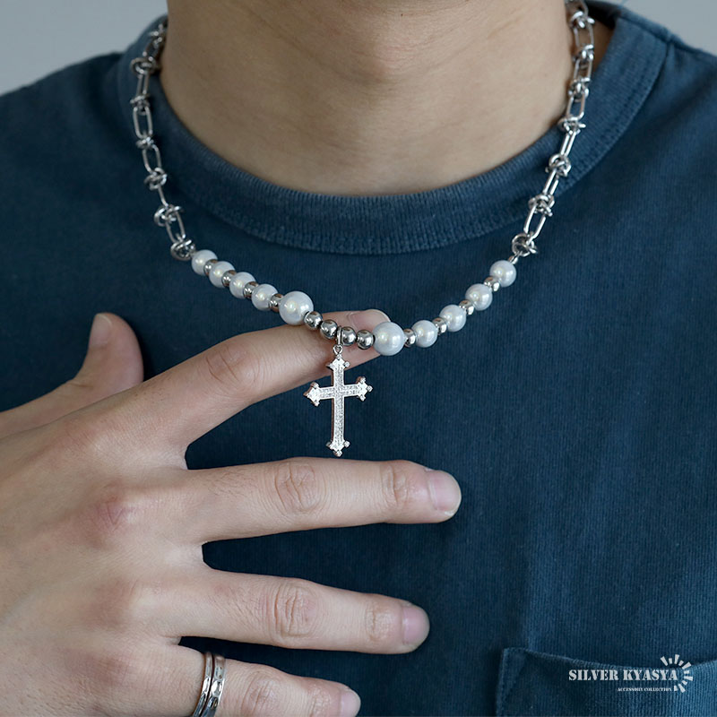 パールネックレス　真珠 シンプル ネックレス　シルバー　6.5-6.9 パールネックレス レディース 真珠ネックレス ステンレス