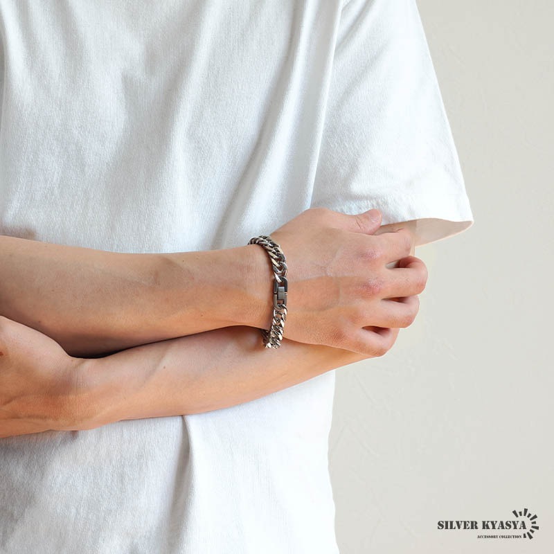 ステンレス しっかり厚めのダブル喜平チェーンブレスレット 幅10mm
