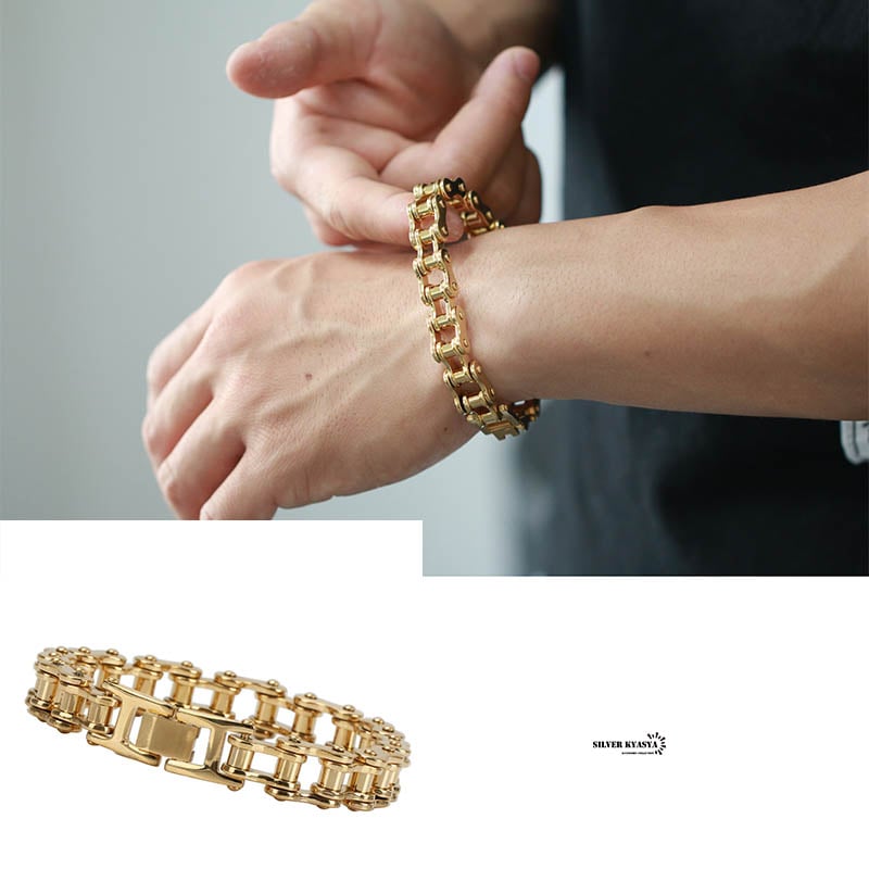 ステンレスバイクチェーンブレスレット [b266] | スタイルで探す