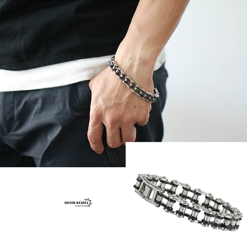 ステンレスバイクチェーンブレスレット [b266] | スタイルで探す