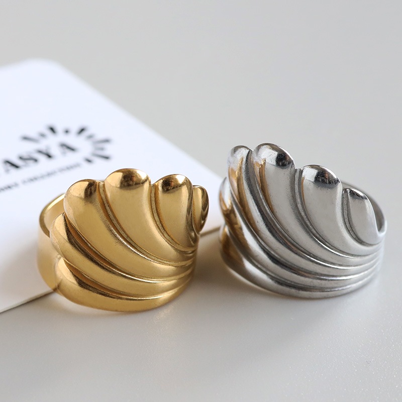 ステンレス シェルリング 2色 [r844] | リング,ステンレス,その他