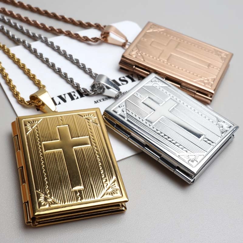 ステンレス ロケットペンダントネックレス クロス 3色 50cm 60cm