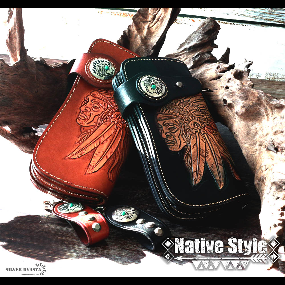 インディアンフェイス 長財布 [l002] | 本革レザーアイテム