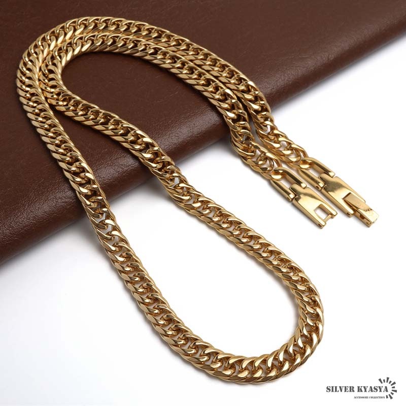 純チタン製 ダブル喜平ネックレス [n1078-7mm-g] | ネックレス