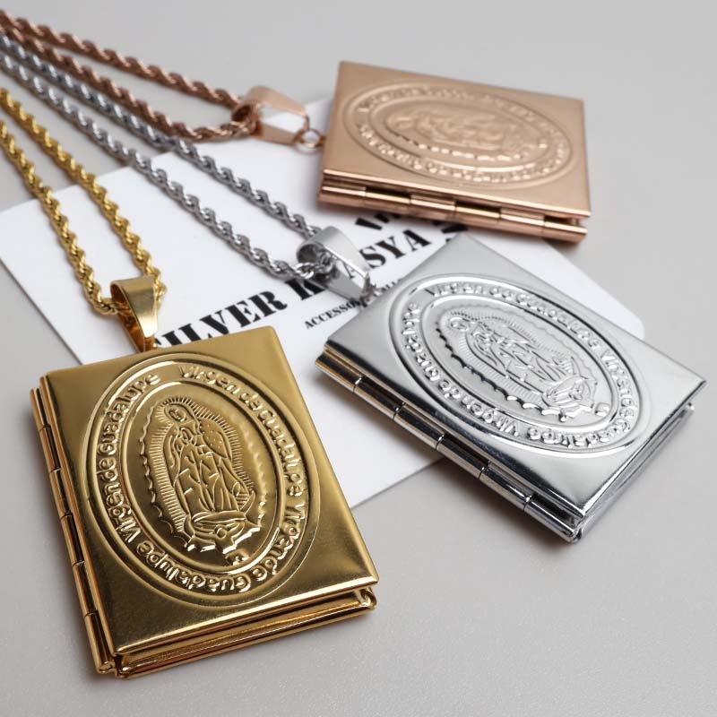 ステンレス ロケットペンダントネックレス マリア 3色 50cm 60cm