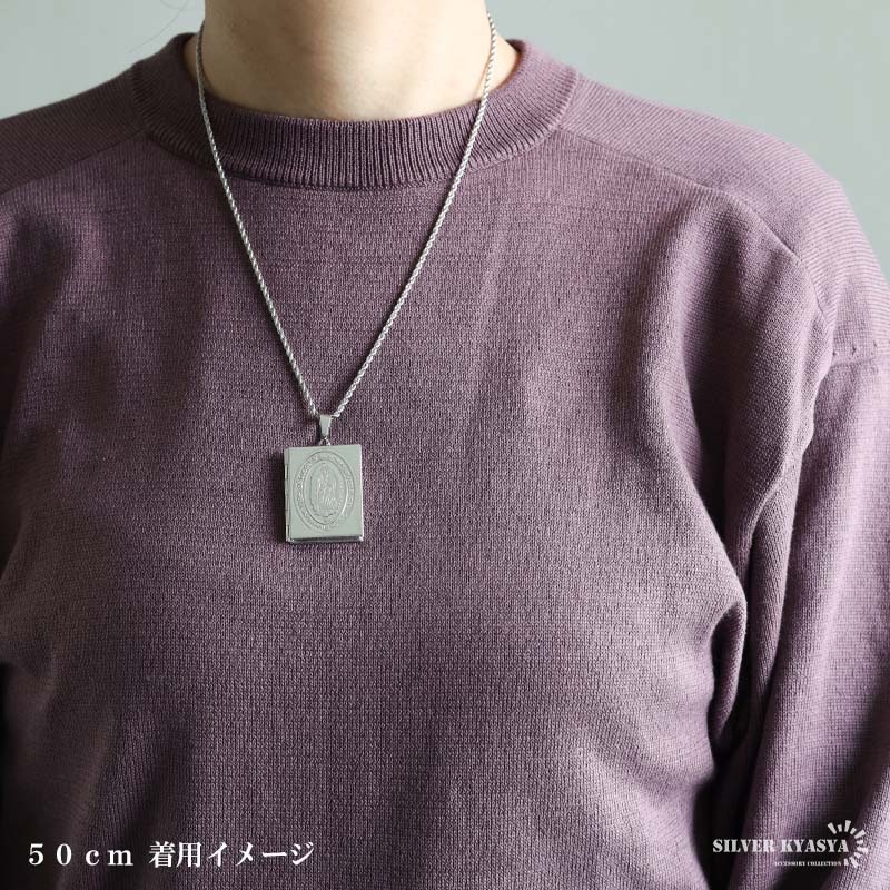 ステンレス ロケットペンダントネックレス マリア 3色 50cm 60cm