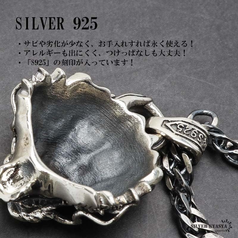 シルバー925 ドラゴンヘッドネックレス [ns244-ns186-50cm