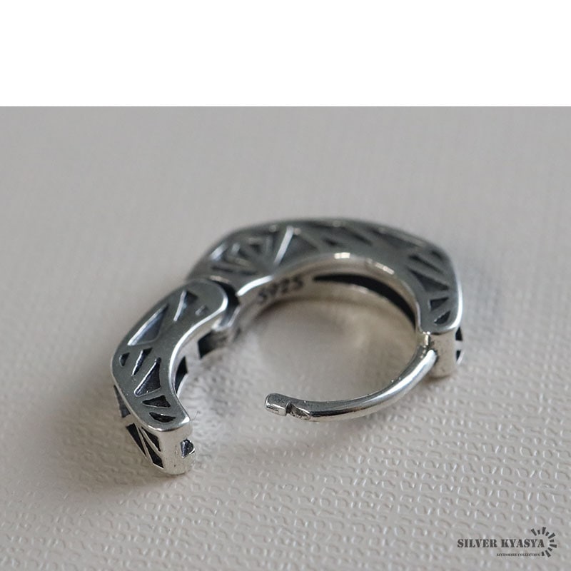 シルバー 幾何学模様 フープピアス シルバー925 幾何学模様フープピアス [ce313] | お洒落な