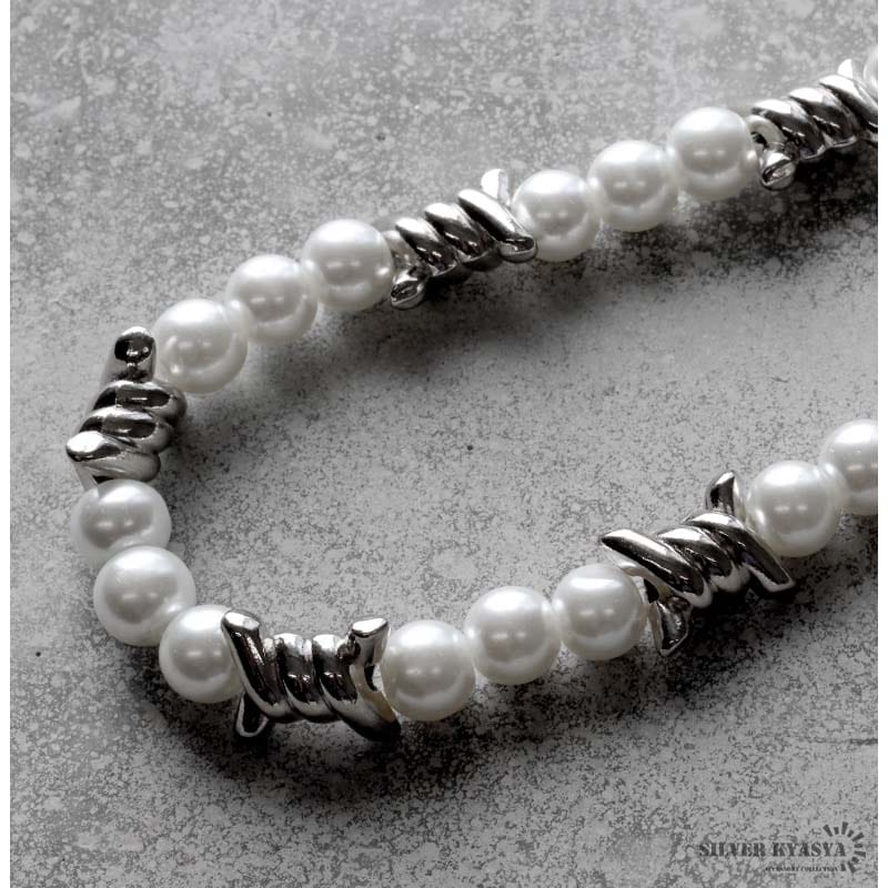 有刺鉄線 パールネックレス [n479] | ネックレス,ステンレス | SILVER