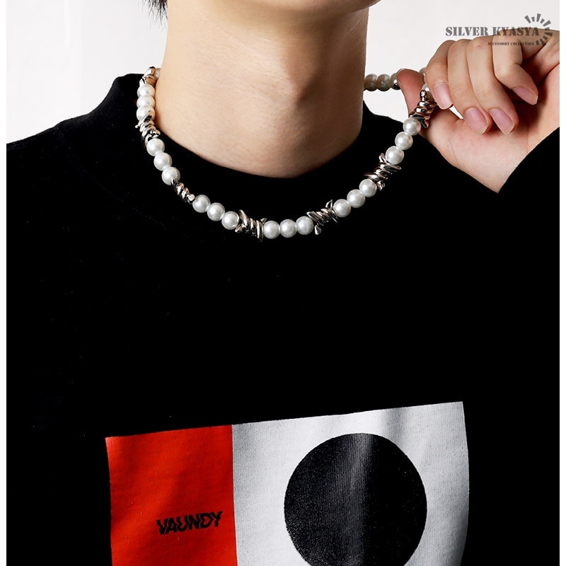 有刺鉄線 パールネックレス [n479] | ネックレス,ステンレス | SILVER