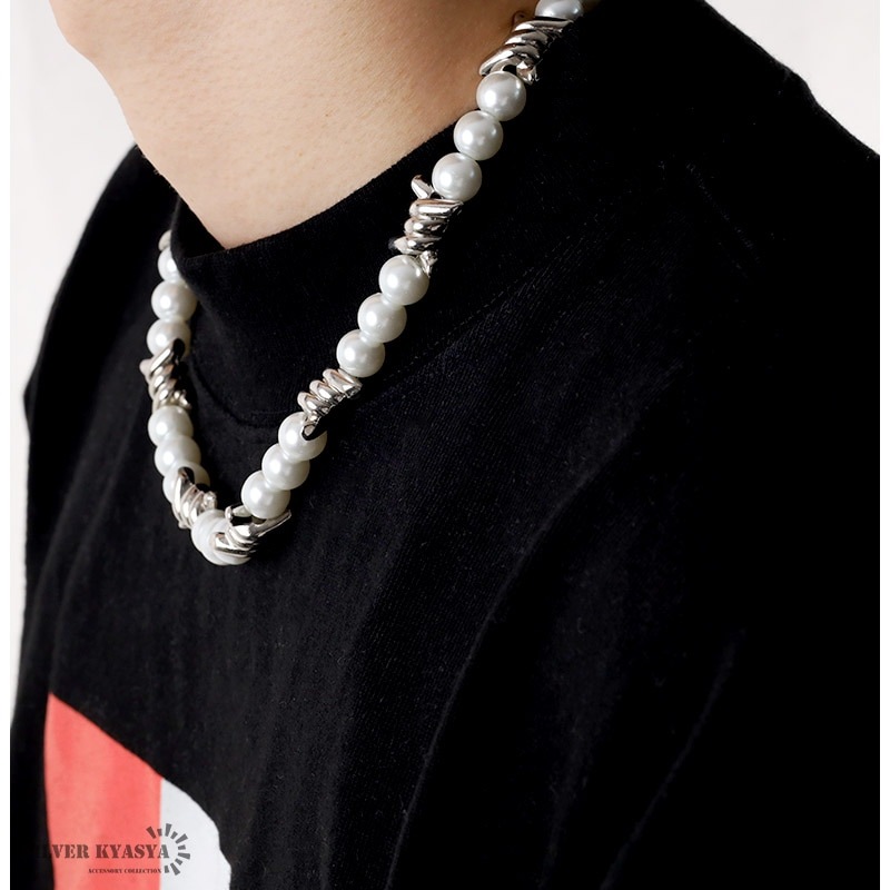 有刺鉄線 パールネックレス [n479] | ネックレス,ステンレス | SILVER