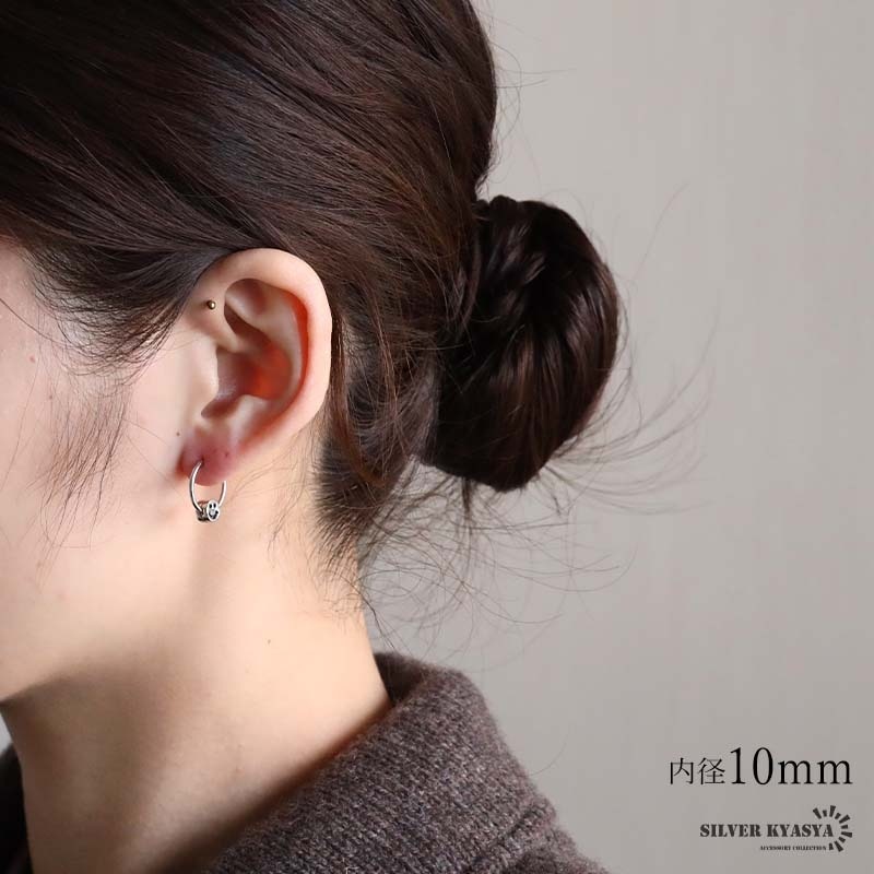 SILVER925 シルバーピアス　フープ新品、未使用 シルバー925 ニコちゃんフープピアス 5サイズ [ce461-ce257