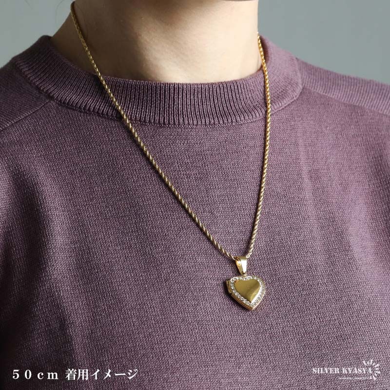 ステンレススチール ラブハートロケットネックレス 写真を保持 "I ❤ You Forever" 写真ロケット, ス PicturesOnGold.com Forever in My Heart ロケットネックレスペンダント スターリングシルバー -  2/3インチ×2/3インチ - 18インチのチェーン付き, 金属, キュービックジルコニア