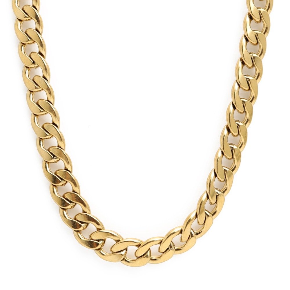 ステンレス ロープチェーンネックレス [c034-10mm-gold