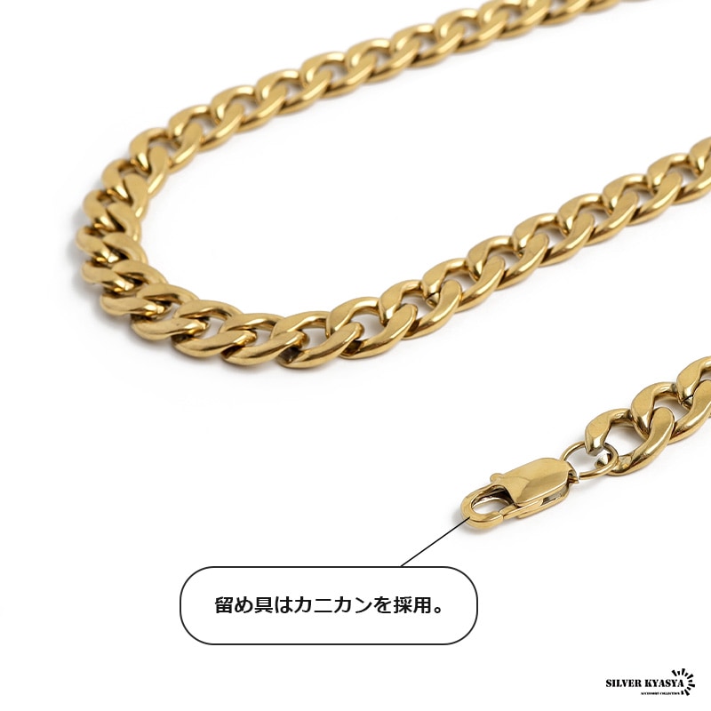 ステンレス ロープチェーンネックレス [c034-10mm-gold
