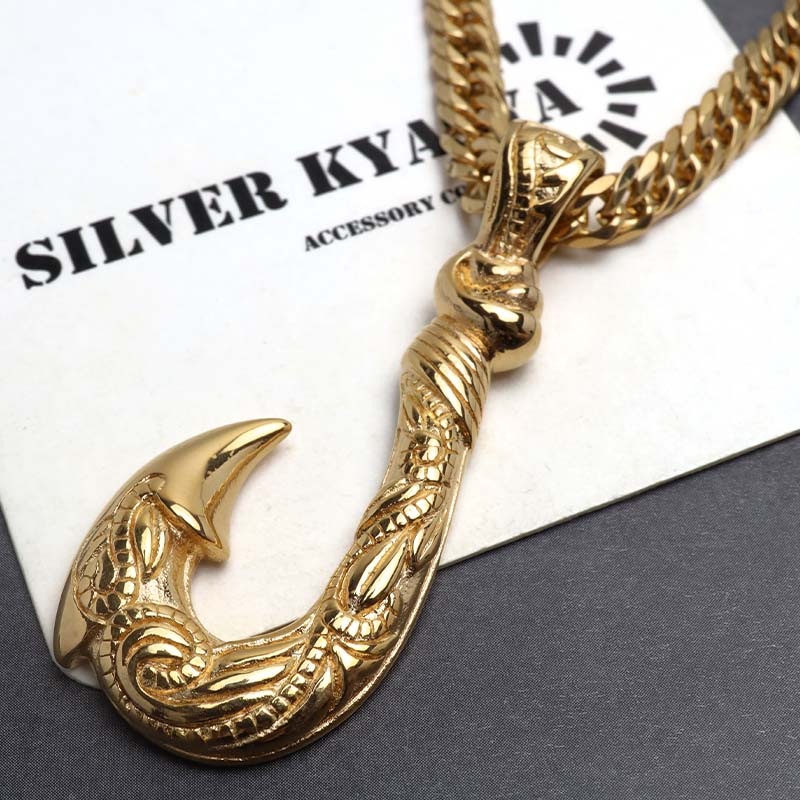 ステンレス フィッシュフックネックレス [n1094] | ネックレス