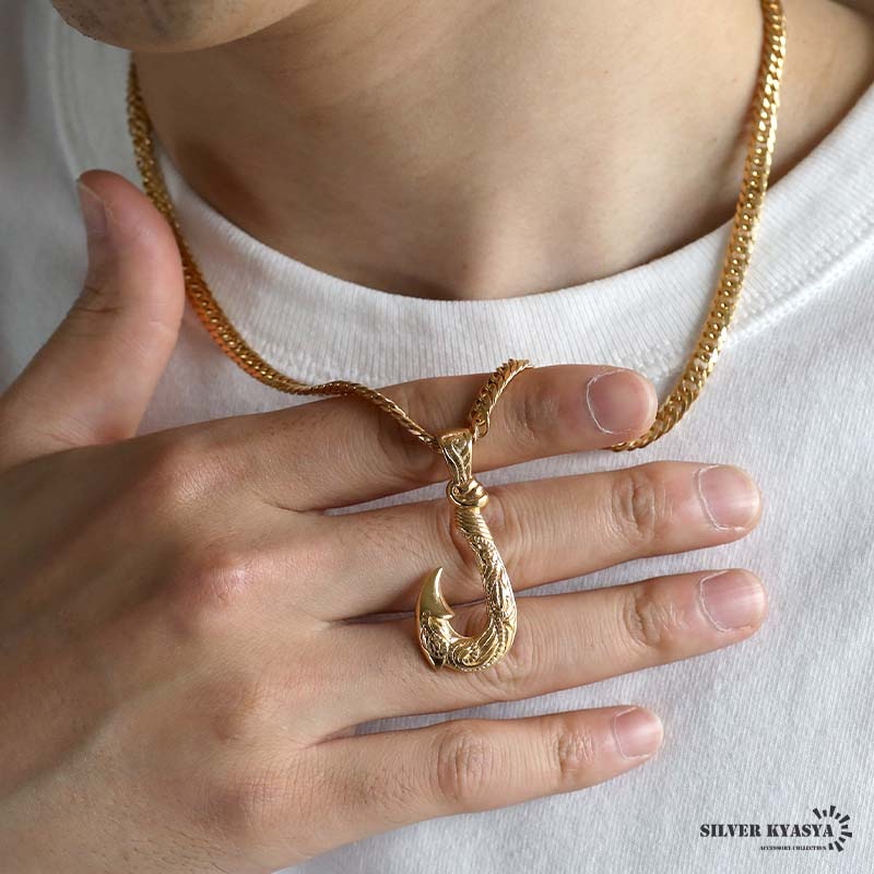 ステンレス フィッシュフックネックレス [n1094] | ネックレス