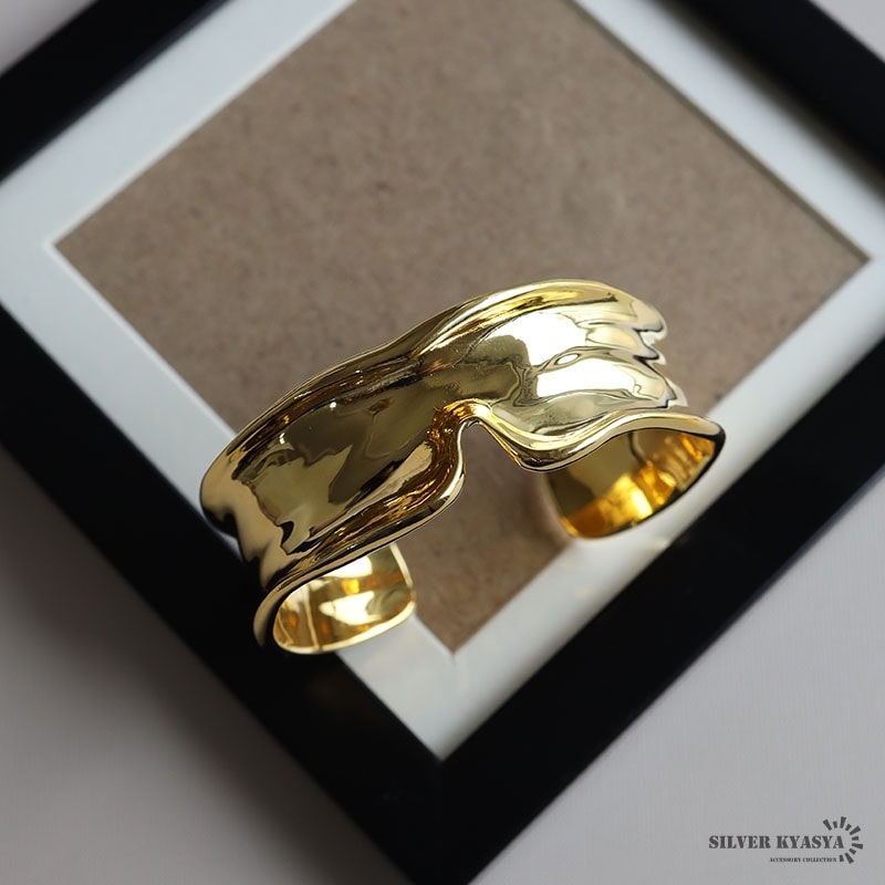 ボーンカフバングル ゴールド [b717] | お洒落なレディースアイテム