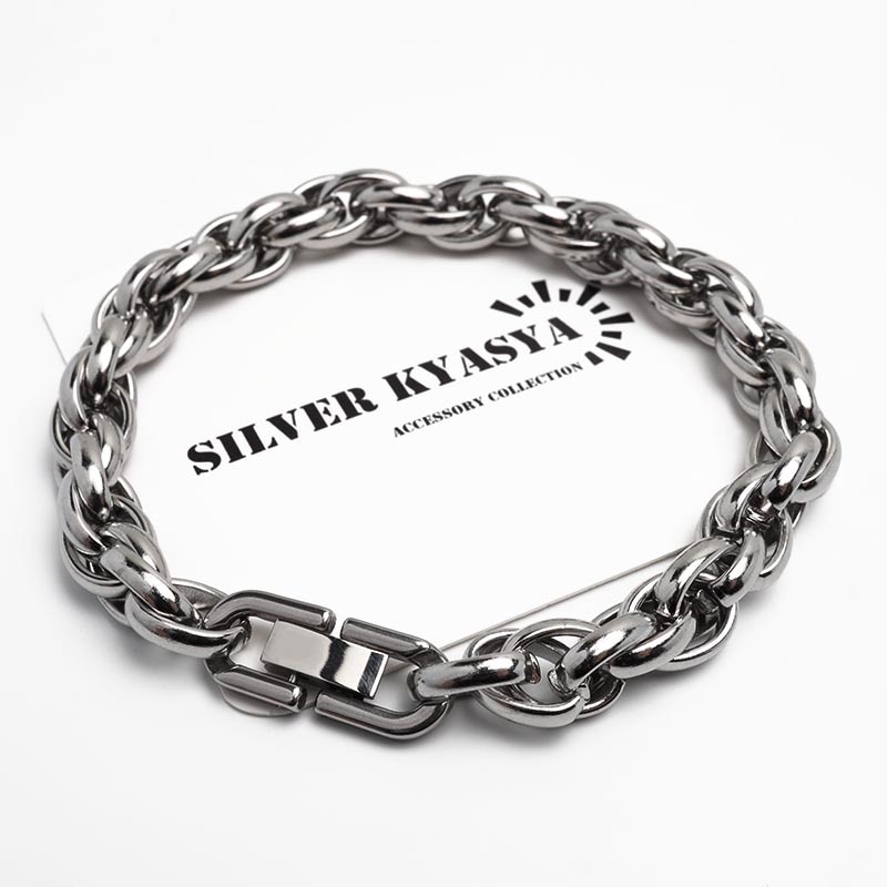 ステンレス ボリュームが魅力的なロープチェーンブレスレット [b972