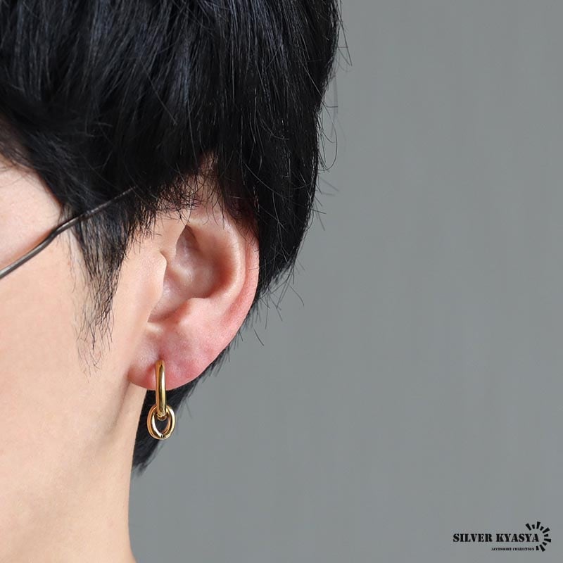 ステンレス 3連ピアス フープピアス [e367-gold-e017-12mm] | すべての